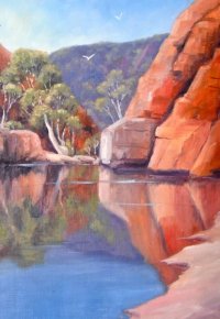 Fish Hole Waterhole on Linen
